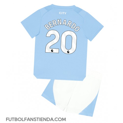 Manchester City Bernardo Silva #20 Primera Equipación Niños 2023-24 Manga Corta (+ Pantalones cortos)